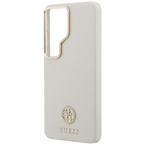 Guess Samsung Galaxy S26 Ultra Skal Rhinestone Logo MagSafe Beige
