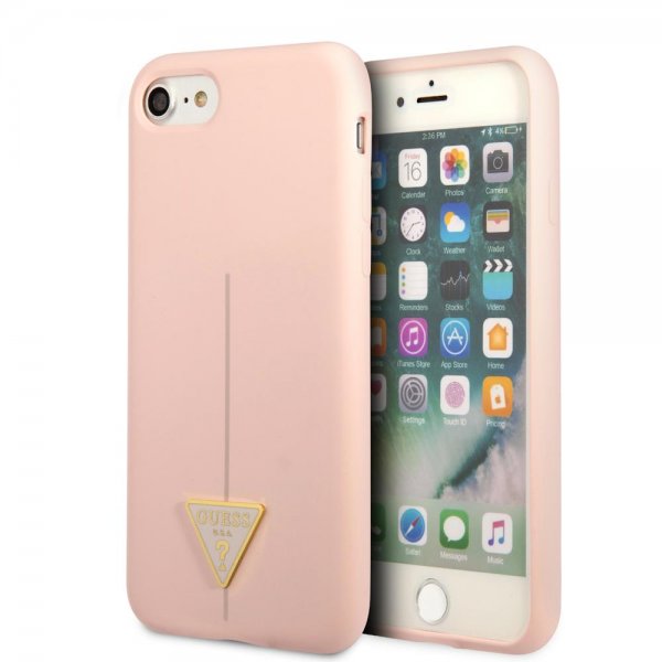 Guess iPhone 7/8/SE Skal Metal Triangle Rosa