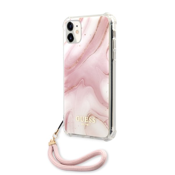 Guess iPhone 11 Skal Marble Rosa