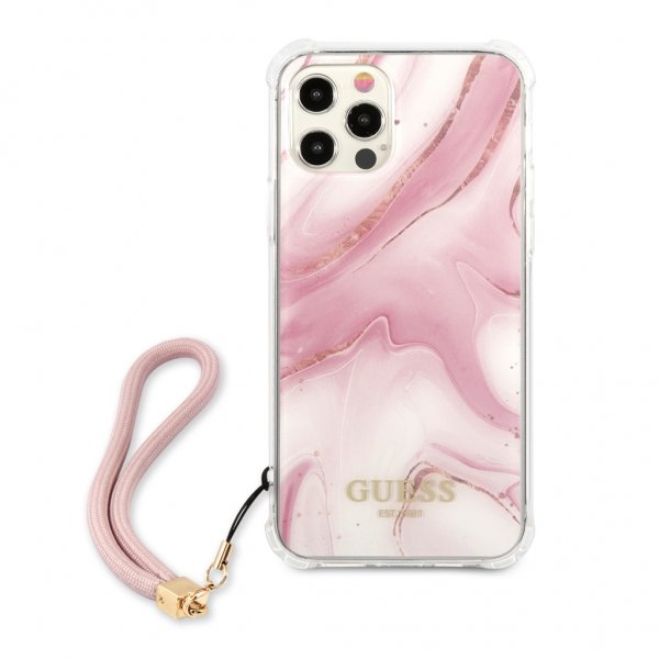 Guess iPhone 12 Pro Max Skal Marble Rosa