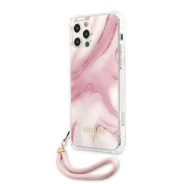 Guess iPhone 12/iPhone 12 Pro Skal Marble Rosa