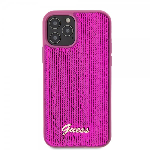 Guess iPhone 12/iPhone 12 Pro Skal Sequin Fuschia