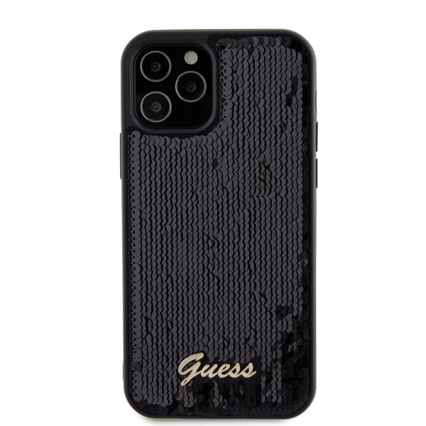 Guess iPhone 12/iPhone 12 Pro Skal Sequin Svart