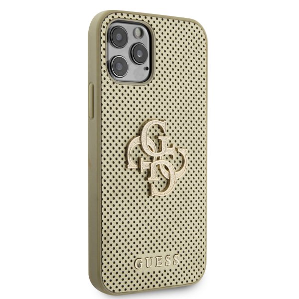 Guess iPhone 12/iPhone 12 Pro Skal Perforated Glitter Guld