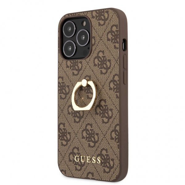Guess iPhone 13 Pro Skal Ring Stand Brun