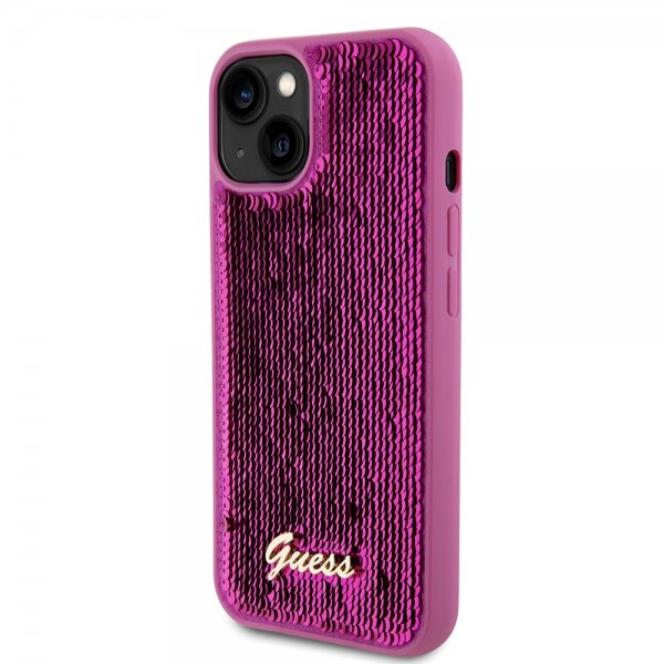 Guess iPhone 13 Skal Sequin Fuschia