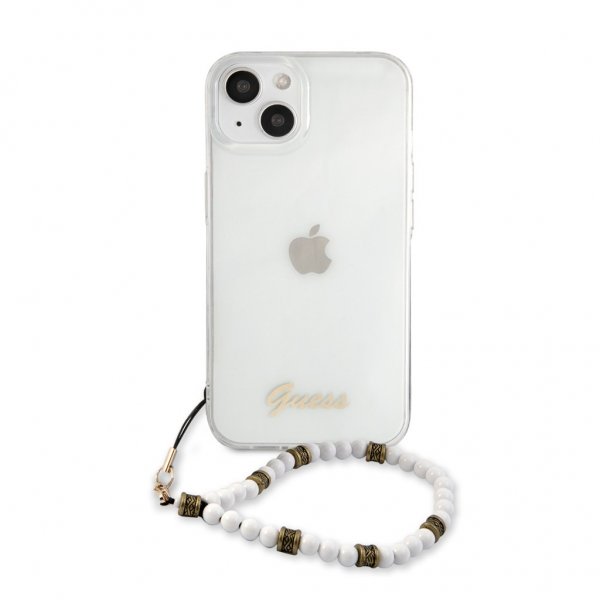 Guess iPhone 13 Mini Skal Pearl Handle Script Logo Vit