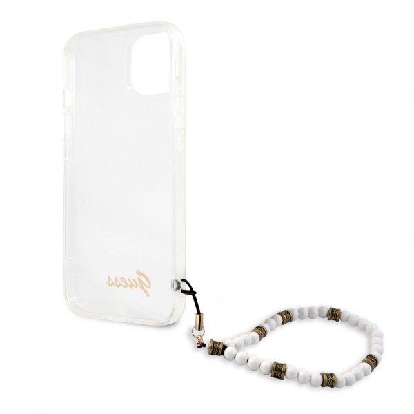 Guess iPhone 13 Mini Skal Pearl Handle Script Logo Vit