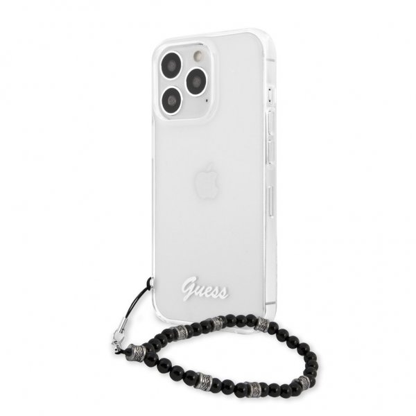 Guess iPhone 13 Pro Max Skal Pearl Handle Script Logo Svart