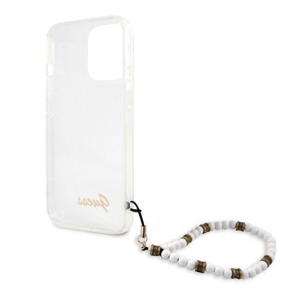 Guess iPhone 13 Pro Max Skal Pearl Handle Script Logo Vit