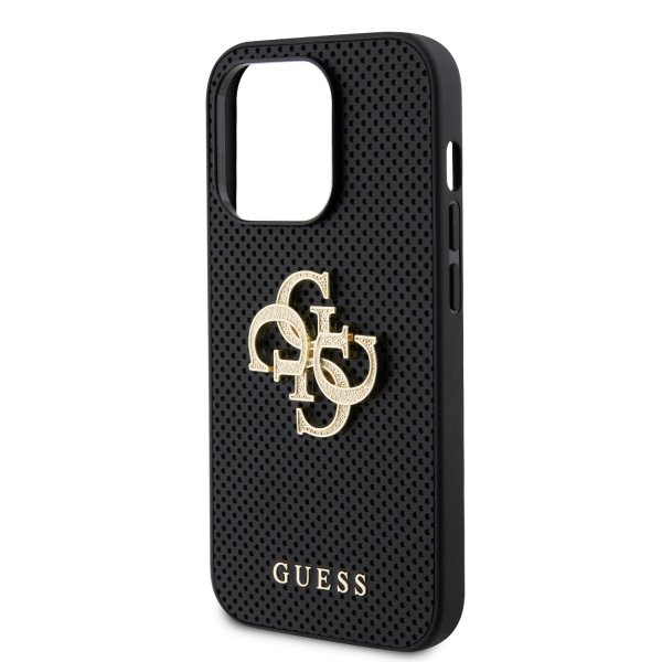 Guess iPhone 15 Pro Skal Perforated Glitter Svart