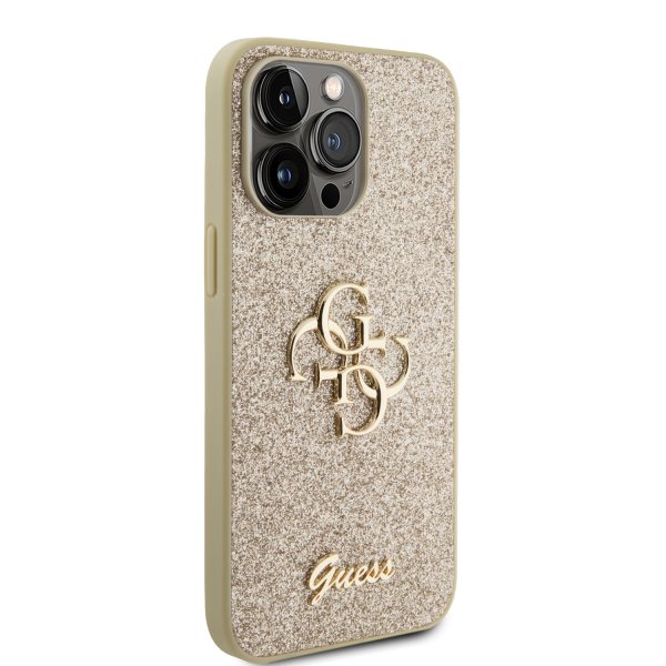 Guess iPhone 15 Pro Max Skal Fixed Glitter Guld