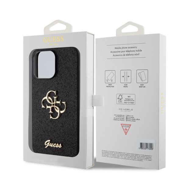 Guess iPhone 15 Pro Max Skal Fixed Glitter Svart