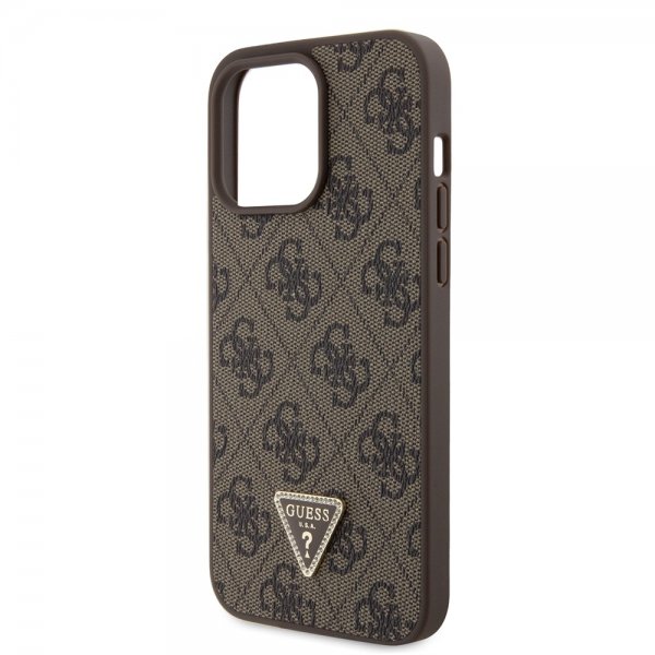 Guess iPhone 15 Pro Max Skal 4G Metal Triangle Strass Brun