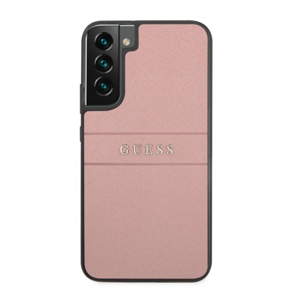 Guess Samsung Galaxy S22 Skal Saffiano Metal Logo Rosa