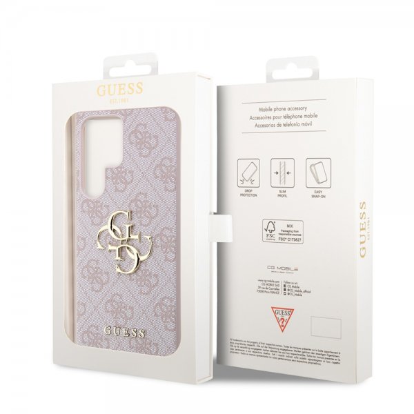 Guess Samsung Galaxy S23 Ultra Skal 4G Logo Rosa