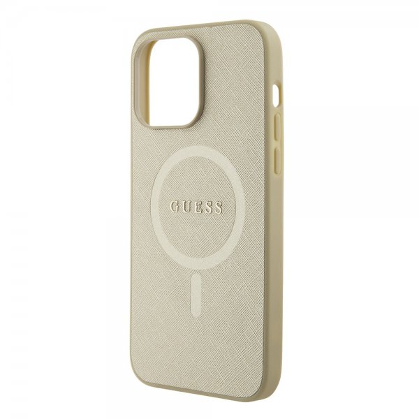 Guess iPhone 15 Pro Max Skal Saffiano MagSafe Beige