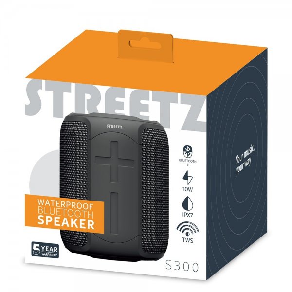 Streetz Högtalare S300 Waterproof Bluetooth Speaker Svart
