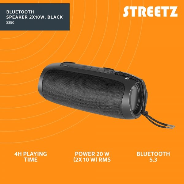 Streetz Högtalare S350 Bluetooth Speaker 20W Svart