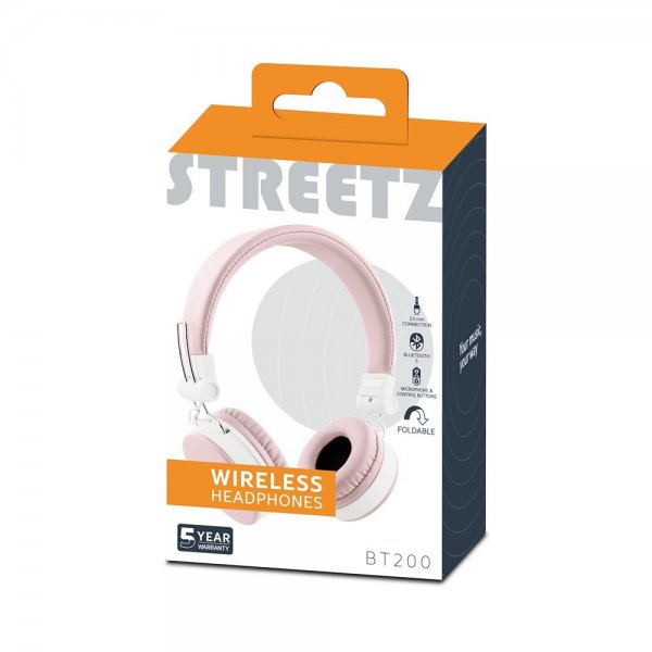 Streetz Hörlurar BT200 Wireless Headphones Rosa