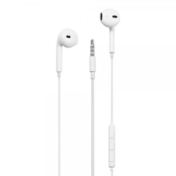 Streetz Hörlurar E100 Semi-In-Ear Earbuds 3.5mm Vit