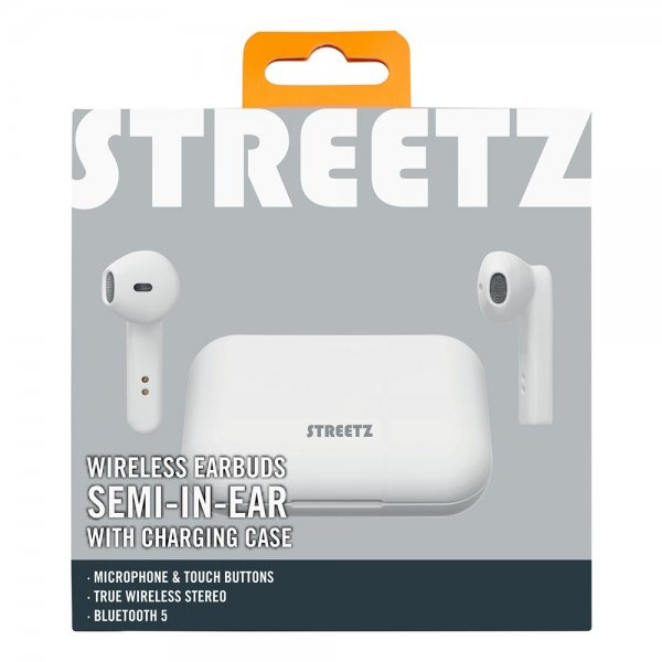 Streetz Hörlurar T110 Wireless Earbuds Semi-In-Ear Vit