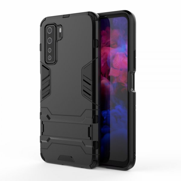 Huawei P40 Lite 5G Skal Armor Stativfunktion Svart