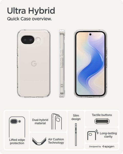 Spigen Google Pixel 10a Skal Ultra Hybrid Crystal Clear