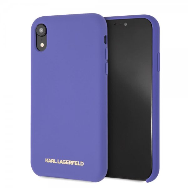 Karl Lagerfeld iPhone Xr Skal Silikon Lagerfeld Guld Logo Lila