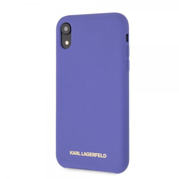 Karl Lagerfeld iPhone Xr Skal Silikon Lagerfeld Guld Logo Lila