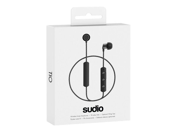 Sudio Tio Trådlösa Hörlurar In-Ear Vävd Kabel Svart