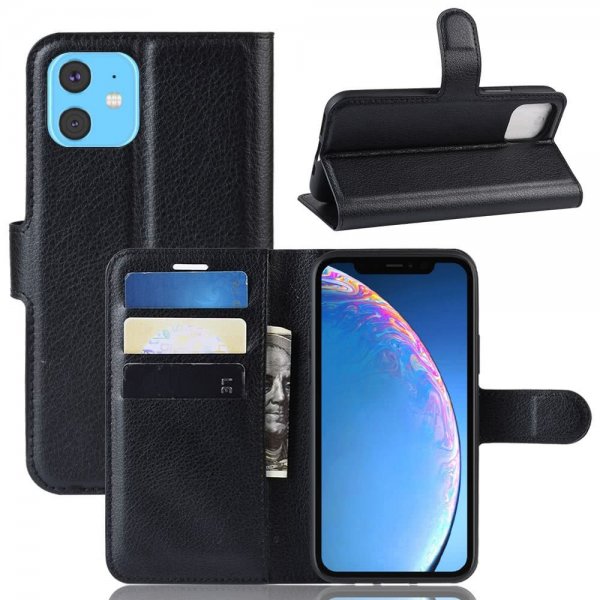 iPhone 11 Fodral Litchi Svart