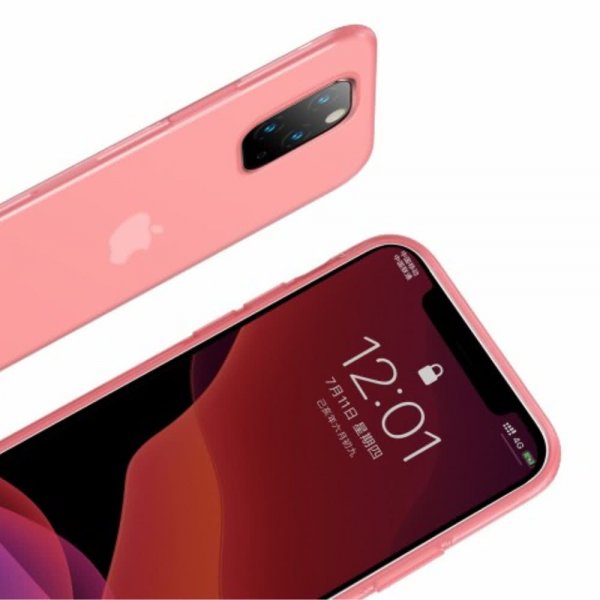 Baseus iPhone 11 Skal Jelly Liquid Silica Gel Rosa