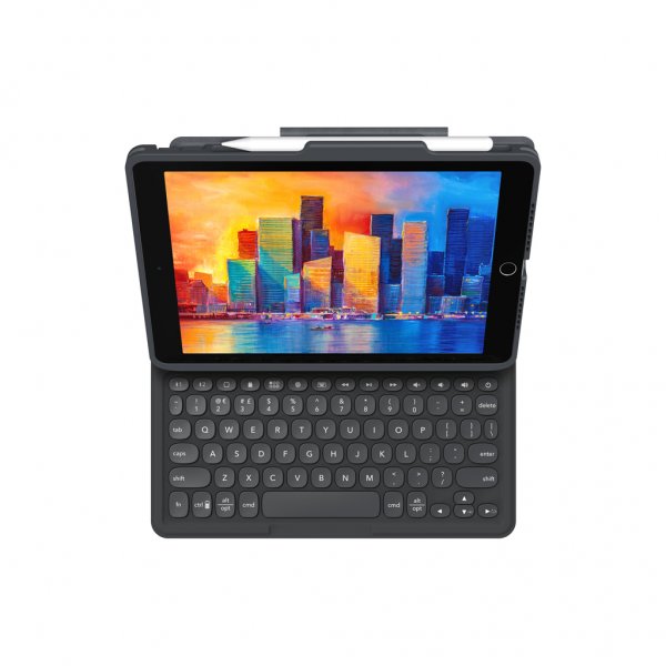 ZAGG iPad 10.2 (gen 7/8/9) Fodral med Tangentbord Pro Keys Svart Nordic Grå