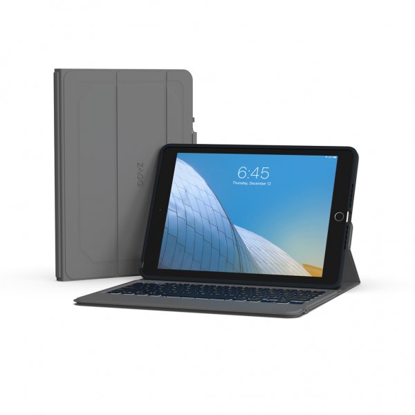 ZAGG iPad 10.2 Fodral med tangentbord Rugged Messenger Keyboard Charcoal
