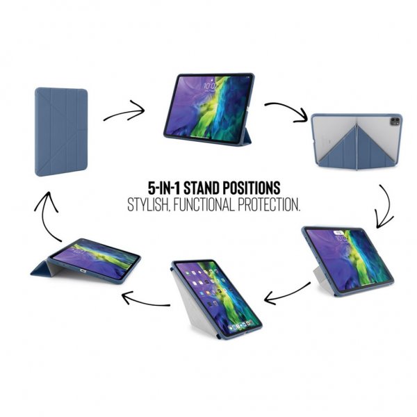 Pipetto iPad Pro 11 (gen 2/3/4) Origami Fodral Blå