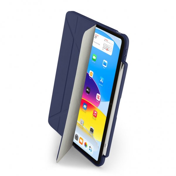 Pipetto iPad 10.9 (gen 10)/iPad 11 (A16) Fodral Origami No3 Pencil Case Mörkblå