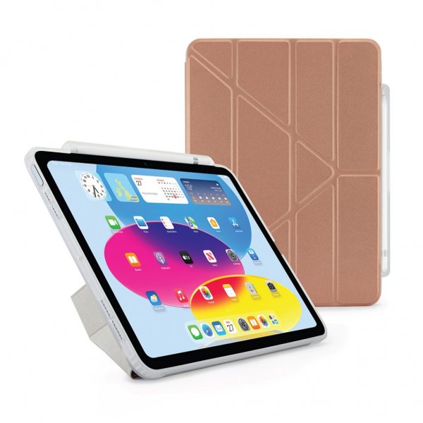 Pipetto iPad 10.9 (gen 10)/iPad 11 (A16) Fodral Origami No3 Pencil Case Roseguld