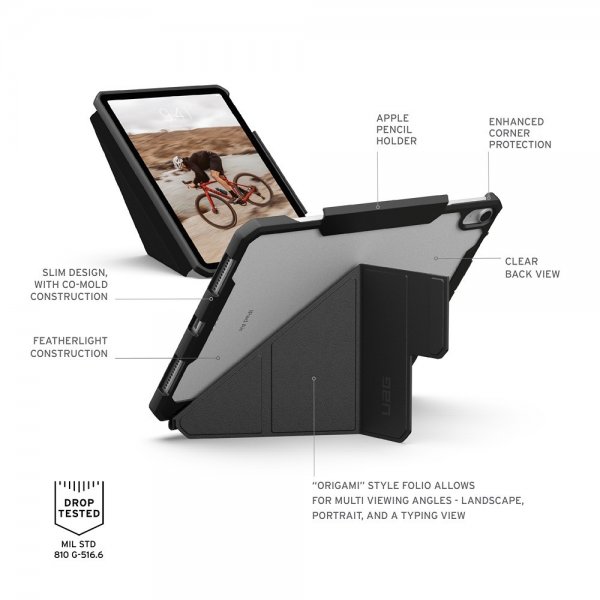 Urban Armor Gear (UAG) iPad Air 11 (M2/M3/M4) Fodral Essential Armor Svart