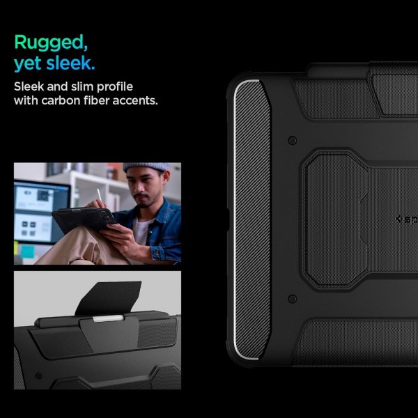 Spigen iPad Pro 13 (M4/M5) Fodral Rugged Armor Pro Svart