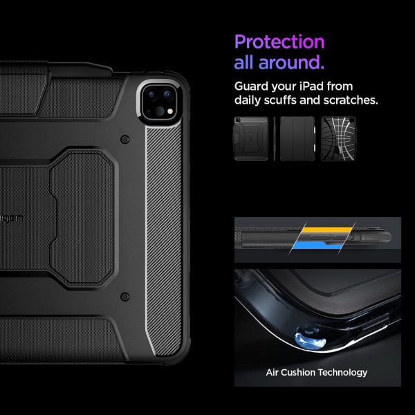 Spigen iPad Pro 13 (M4/M5) Fodral Rugged Armor Pro Svart