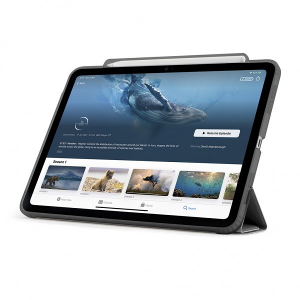 Pipetto iPad Pro 13 (M4/M5) Fodral Origami No3 Pencil Case Grå