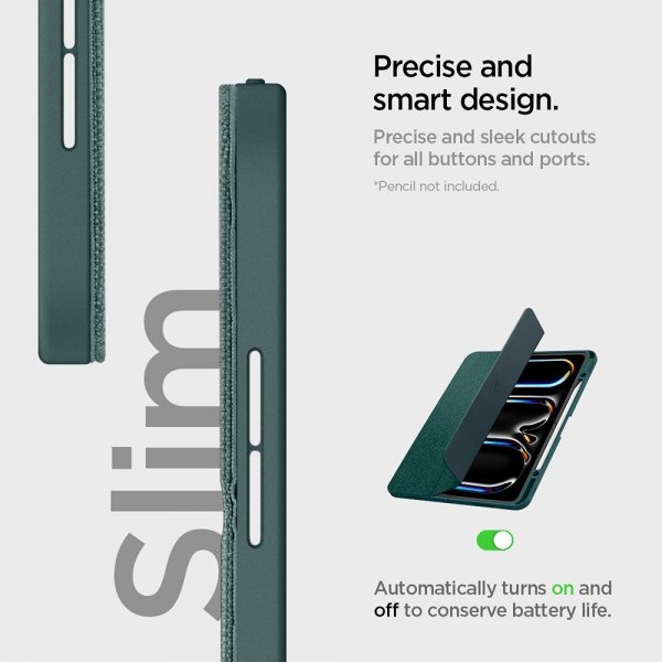 Spigen iPad Pro 13 (M4/M5) Fodral Urban Fit Midnight Green