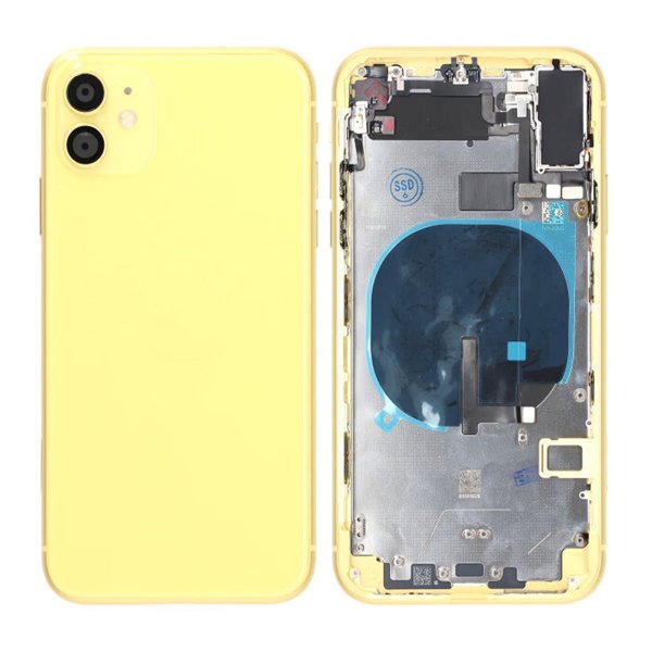 iPhone 11 Baksida med Komplett Ram Premium - Gul