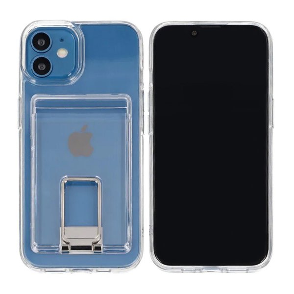 Rvelon iPhone 11 Skal med Stativ Korthållare Transparent