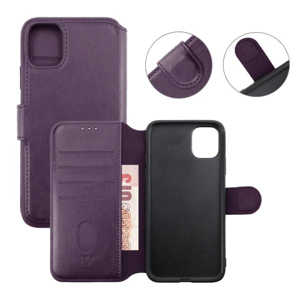 Rvelon iPhone 11 Fodral 4 Kortfack Lila