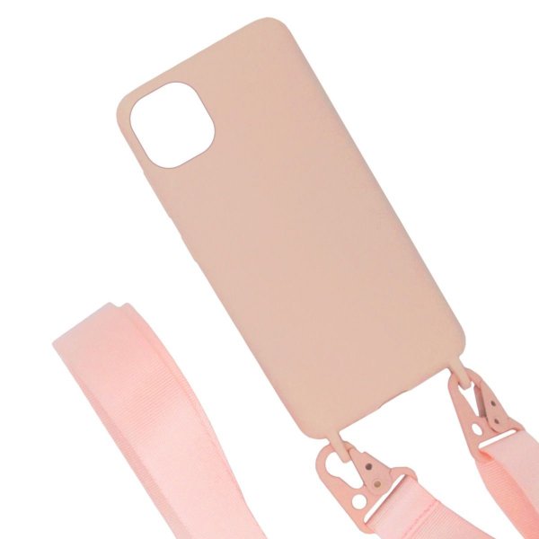 iPhone 11 Pro Max Skal Silikon med Halsband Rosa