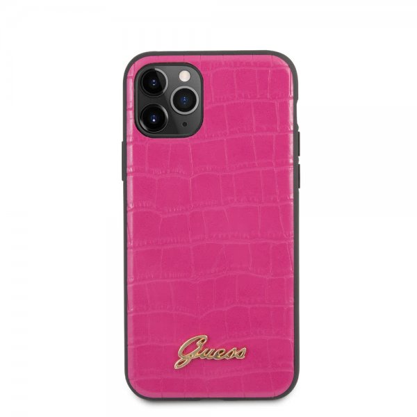 Guess iPhone 11 Pro Max Skal Croco Rosa