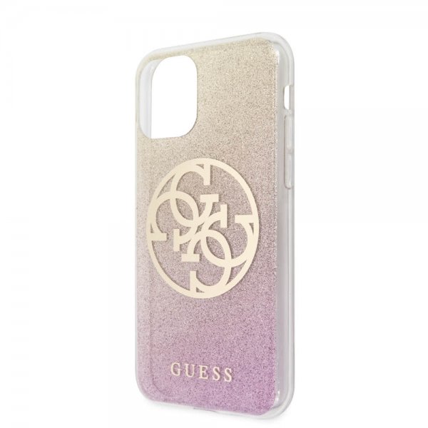 Guess iPhone 11 Pro Max Skal Glitter Circle Roseguld