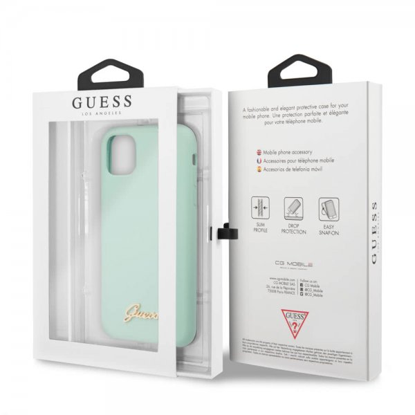 Guess iPhone 11 Pro Max Skal Silicone Cover Vintage Grön